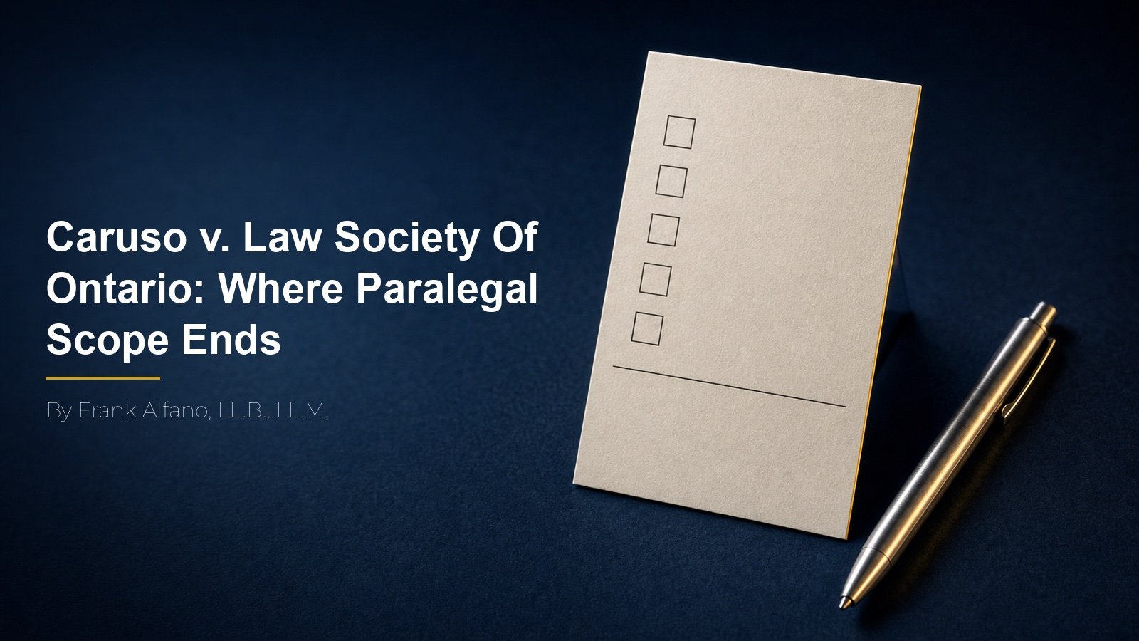 Caruso v. Law Society Of Ontario: Where Paralegal Scope Ends